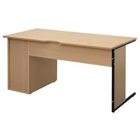 【法人限定/車上渡し】アール・エフ・ヤマカワ ワークデスクII片袖 W1400×D700 ウォルナットII GZWC2-1470DM2 1個（直送品）