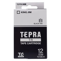 キングジム テプラ TEPRA TR テープカートリッジ 幅12mm 白ラベル(黒文字) 白 TC12S-H 1個（直送品）