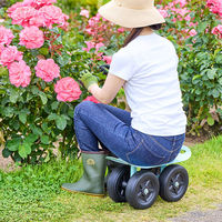 SANKA ガーデニングカート 腰掛け アイスグリーン 487987 1個（直送品）