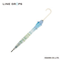 小川 雨傘 長傘 LINEDROPS マットクリア アンブレラ 60cm ジャンプ式 ブルーデイジー 489432 1個（直送品）