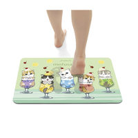 バスマット 40×60cm モフサンド 珪藻土入り ソフトバスマット mofusand クリームソーダにゃん 493758 1個（直送品）