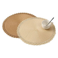 ルークラン ランチョンマット アプリクス ラウンドナチュレ ミディアムブラウン 494740 1個（直送品）