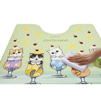 ヨコズナクリエーション トイレマット PVC 55×60cm モフサンド クリームソーダにゃん 494778 1個（直送品）