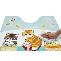 ヨコズナクリエーション トイレマット PVC 55×60cm モフサンド カップケーキにゃん 494779 1個（直送品）