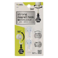 ハイロジック 強力マグネットフック Φ15 ホワイト 2個入 32505 1個（直送品）