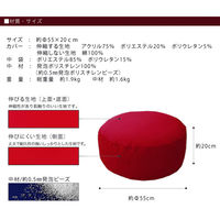 フレックス販売 ビーズクッション クッション 極小ビーズ 幅55cm ワインレッド 415016 1個（直送品）