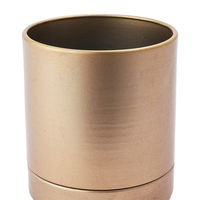 ホワイエ 植木鉢 MC円柱メタルECOポット 受け皿付き 直径10cm アンティークゴールド 416296 1個（直送品）