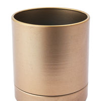 ホワイエ 植木鉢 MC円柱メタルECOポット 受け皿付き 直径12cm アンティークゴールド 416300 1個（直送品）