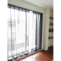 加栄レース レースカーテン ブラックレース 100×176~228cm 2枚組 幅100×丈176cm2枚組 440489 1個（直送品）