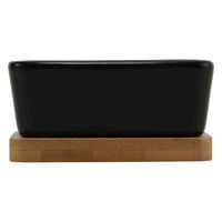 ルークラン フードボウル ループ ディッシュ ピッコロ 陶器 犬 猫 ペット ブラック 447686 1個（直送品）