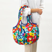 美研繊維 エコバッグ 撥水エコバッグ 綿100% 丸型 ブルーB 458820 1個（直送品）