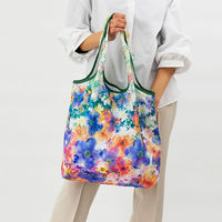 美研繊維 エコバッグ 撥水エコバッグ 綿100% マチ付き フラワーガーデン 458822 1個（直送品）