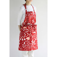デュプリュス エプロン atelier Nuuit フラワ―プリント ショートエプロン レッド 464673 1個（直送品）