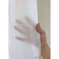 加栄レース レースカーテン リーフ柄 UVカット パイルミラーレース 100×176cm 省エネ 2枚組 ホワイト 469319 1個（直送品）