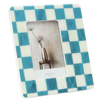 ルークラン フォトフレーム アプリクス ポストカード チェック ターコイズ 469465 1個（直送品）