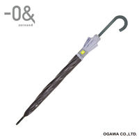 小川 長傘 -0& ゼロアンド 12本骨 クリア アンブレラ 雨傘 60cm パープル 486383 1個（直送品）