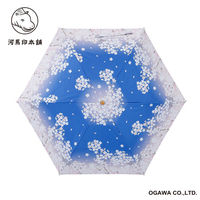 小川 日傘 河馬印本舗 2段 折りたたみ傘 晴雨兼用 手開き式 50cm 夜桜 486401 1個（直送品）