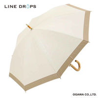 小川 長傘 centelleo 晴雨兼用 グログラン リボン パラソル 手開き式 50cm オフホワイト 487363 1個（直送品）