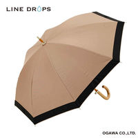 小川 長傘 centelleo 晴雨兼用 グログラン リボン パラソル 手開き式 50cm モカ 487366 1個（直送品）