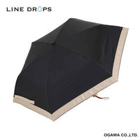 折りたたみ傘 centelleo 晴雨兼用 グログラン リボン パラソル 三段折りたたみ傘 手開き式 50cm ブラック 487375 1個（直送品）