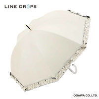 小川 長傘 centelleo 晴雨兼用 フリルパラソル 手開き式 50cm オフホワイト 487410 1個（直送品）