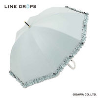 小川 長傘 centelleo 晴雨兼用 フリルパラソル 手開き式 50cm サックス 487411 1個（直送品）