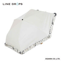 小川 折りたたみ傘 centelleo 晴雨兼用 フリルパラソル 三段折りたたみ傘 手開き式 50cm オフホワイト 487418 1個（直送品）