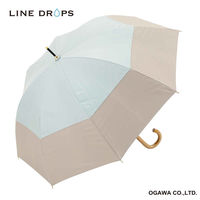 小川 長傘 centelleo 晴雨兼用 バイカラー パラソル 手開き式 50cm サックス 487425 1個（直送品）