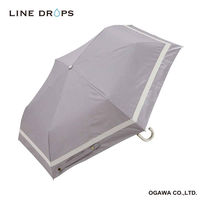 小川 折りたたみ傘 晴雨兼用 LINEDROPS グログランリボン 50cm 手開き式 グレージュ 489369 1個（直送品）