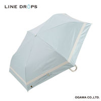 小川 折りたたみ傘 晴雨兼用 LINEDROPS グログランリボン 50cm 手開き式 グリーン 489371 1個（直送品）