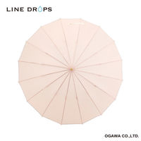 小川 雨傘 長傘 LINEDROPS 16本骨 60cm 手開き式 オレンジ 489424 1個（直送品）