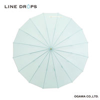 小川 雨傘 長傘 LINEDROPS 16本骨 60cm 手開き式 ミントグリーン 489425 1個（直送品）