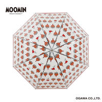 小川 長傘 雨傘 ムーミン クリア アンブレラ 59cm 手開き式 フラワー 489451 1個（直送品）