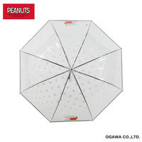 小川 長傘 雨傘 ピーナッツ クリアアンブレラ スヌーピー 59cm E 489460 1個（直送品）