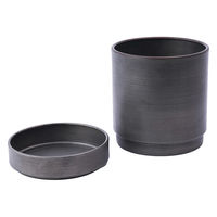 ホワイエ 植木鉢 MC円柱メタルECOポット 受け皿付き 直径12cm ダークブラック 416302 1個（直送品）