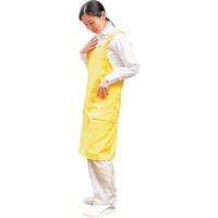 岡潮 ワンステップエプロン (ポリエステル100%) 8122 黄色 1着 612-6121（直送品）