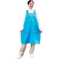 岡潮 ワンステップエプロン (ポリエステル100%) 8125 青色 1着 612-6136（直送品）