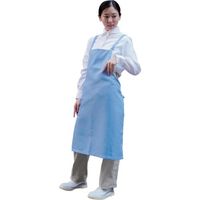 岡潮 ポケット付き胸あてエプロン (ポリエステル100%) 8107 サックス色 1着 612-6126（直送品）