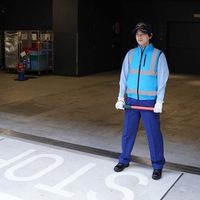 岡潮 高視認性空調安全ベスト(ウェアのみ) 30221 蛍光ブルーLL 30221-LL 1着 650-2097（直送品）