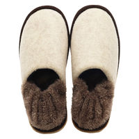 【スリッパ】オクムラボアジャーマンバブーシュスリッパ　Mサイズ　ベージュ 1足（直送品）