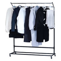 【軒先渡し】林製作所 コートハンガー 幅1300×奥行500×高さ1200～1600mm ブラック×シルバー 1台（直送品）