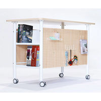 【軒先渡し】林製作所 収納付きハイテーブル 幅1500×奥行750×高さ1000mm ナチュラル×ホワイト 1台（直送品）