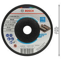 BOSCH 研削砥石100mm一般鋼用 2608626211 1セット(1セット×25)（直送品）