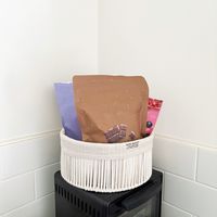 ロープ収納ボックス ラウンド(L) アイボリー LAKOLE/ラコレ