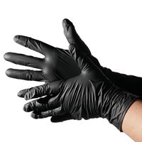 カヴァーワーク ディスポーザー手袋100枚入 厚手タイプ ブラック L FT-382100-L 1セット(10箱)（直送品）