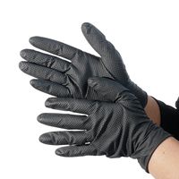 カヴァーワーク ディスポーザー手袋50枚入 厚手タイプ すべり止め加工 ブラック S FT-382110-S 1セット(10箱)（直送品）