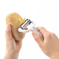 3wayピーラー TP-32 1セット（1個×3） 皮むき器 皮むき 千切り ストレート刃 ギザ刃 ダイヤル回転切り替え タマハシ