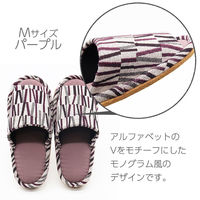 【スリッパ】オクムラ Vジャガード織柄スリッパ M パープル（直送品）