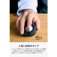 トラックボールマウス 人差し指 34mm ワイヤレス 小型 静音 5ボタン ブラック M-MT2MRSABK エレコム 1個（直送品）