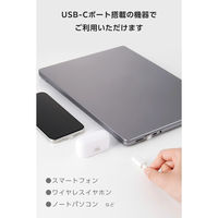 マグネット 充電ケーブル USB-C 60W PD対応 着脱式コネクタ 2m 白 MPA-CCECMA20WH エレコム 1個（直送品）